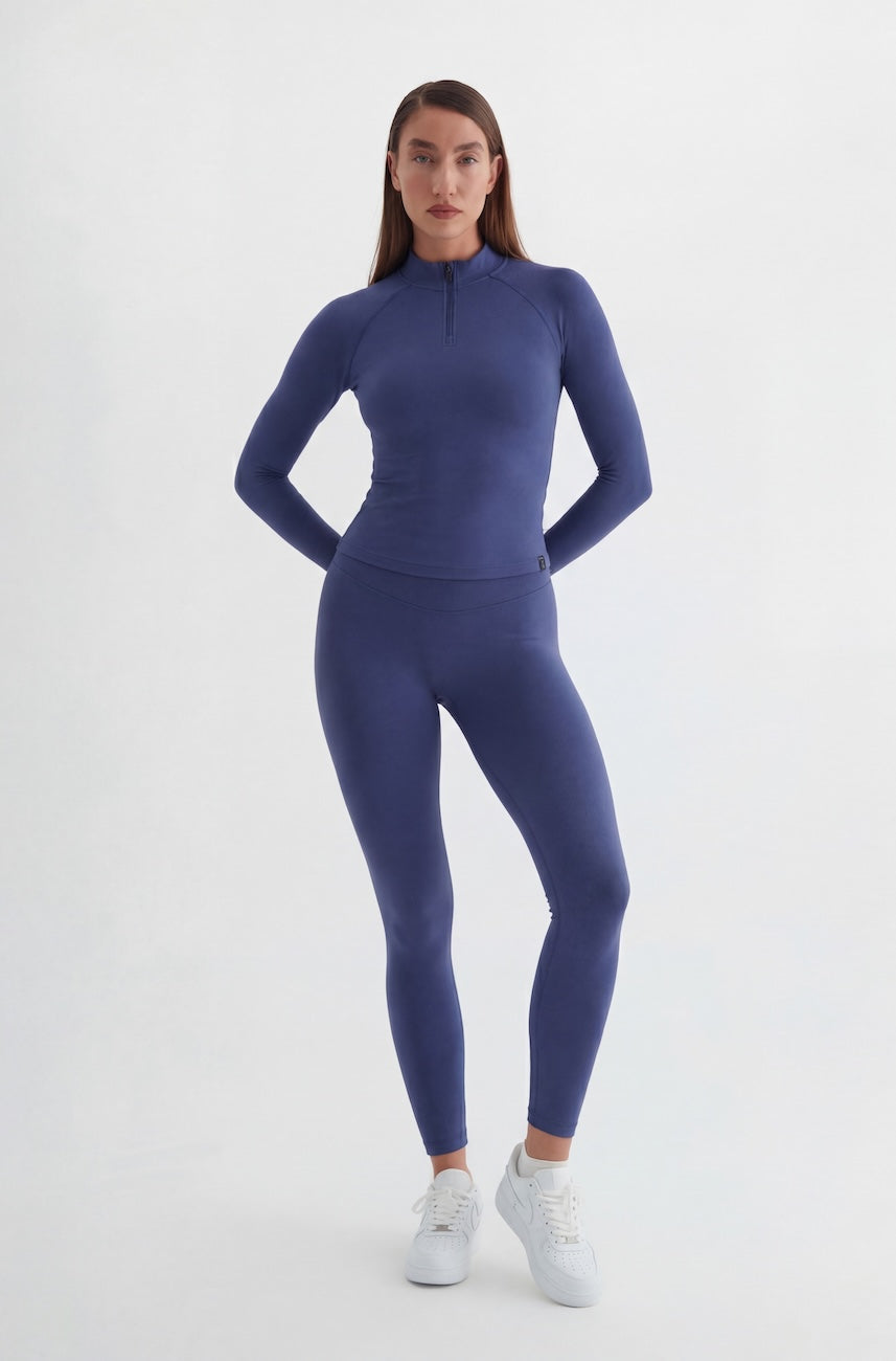 Vistara Uzun Kollu Yarım Fermuarlı Spor Üst Mor