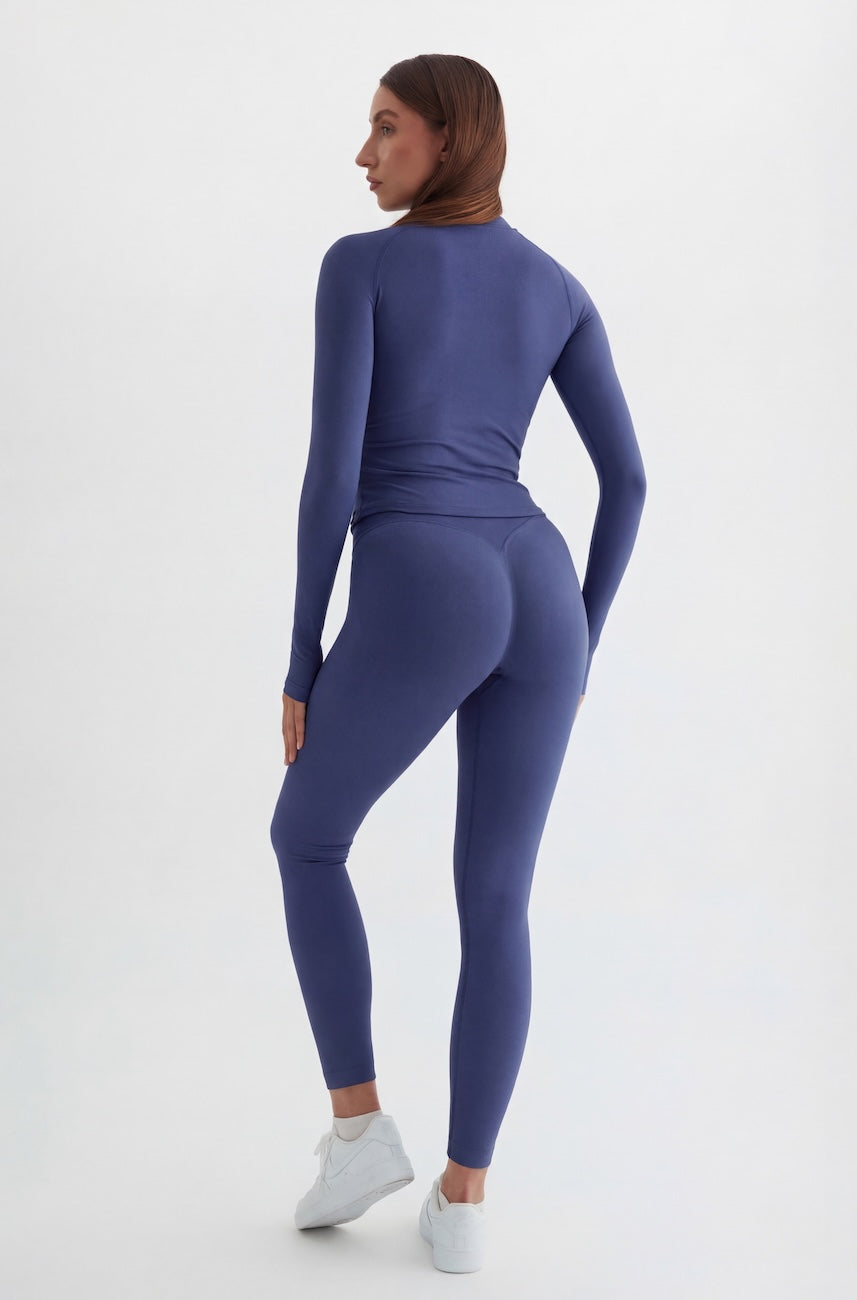 Vistara Uzun Kollu Yarım Fermuarlı Spor Üst Mor