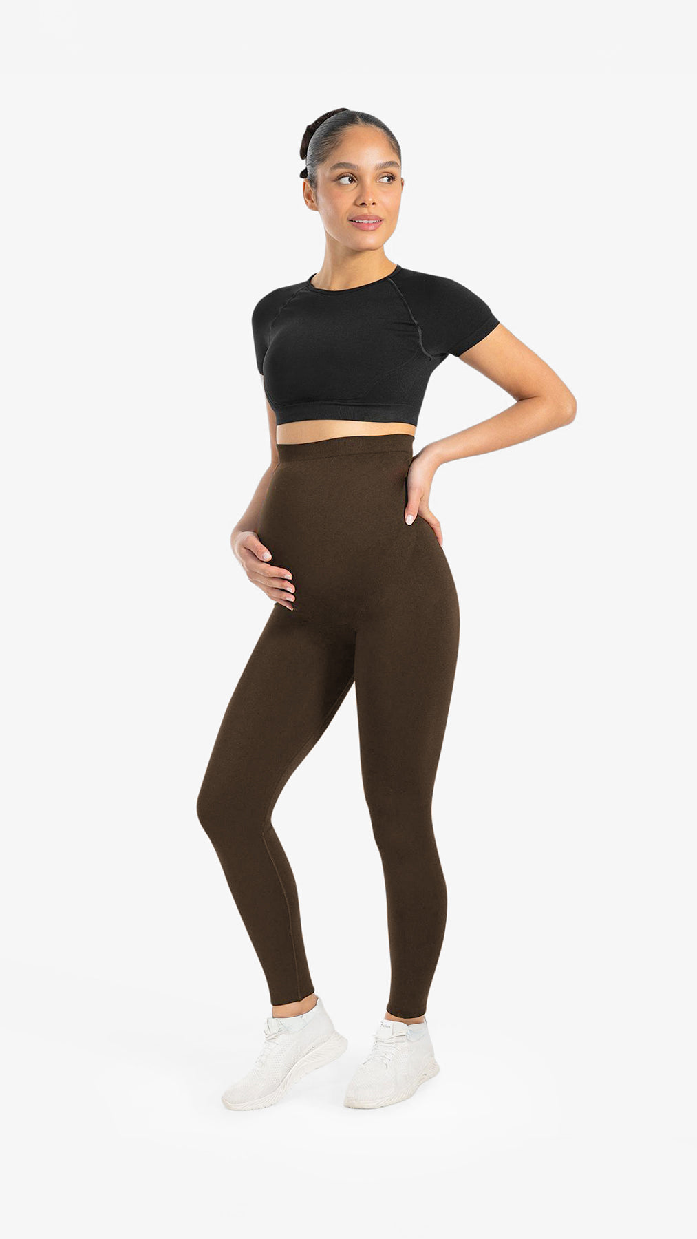 BLOOMAR Karın Destekli Seamless Hamile Taytı Kahve